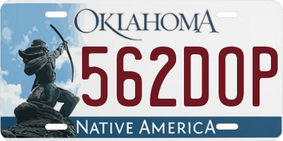 OK license plate 562DOP