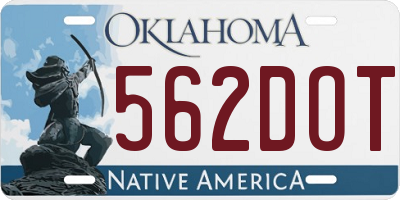 OK license plate 562DOT