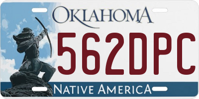 OK license plate 562DPC