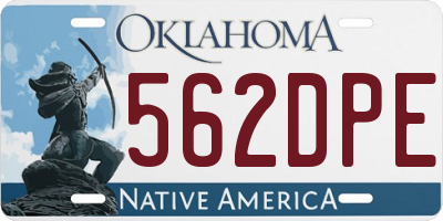 OK license plate 562DPE