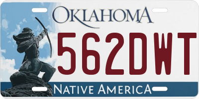 OK license plate 562DWT