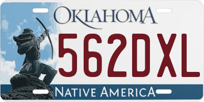 OK license plate 562DXL