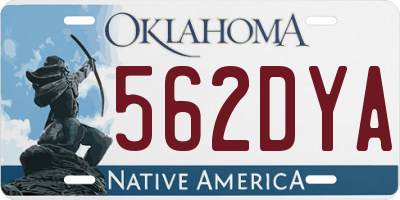 OK license plate 562DYA