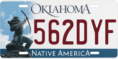 OK license plate 562DYF