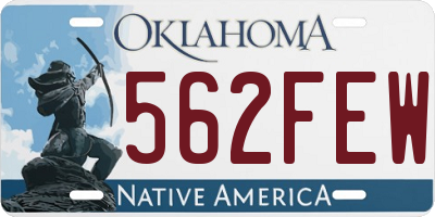 OK license plate 562FEW