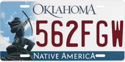 OK license plate 562FGW