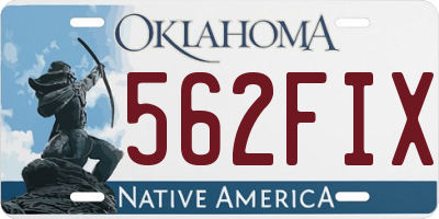 OK license plate 562FIX