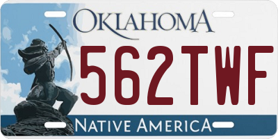 OK license plate 562TWF