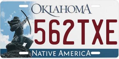 OK license plate 562TXE