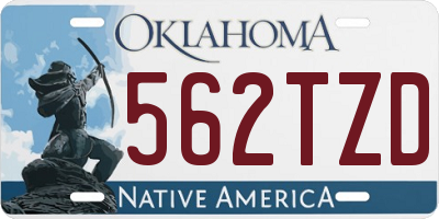OK license plate 562TZD