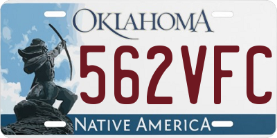 OK license plate 562VFC