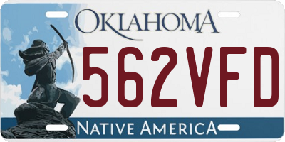 OK license plate 562VFD
