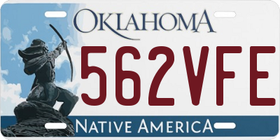 OK license plate 562VFE