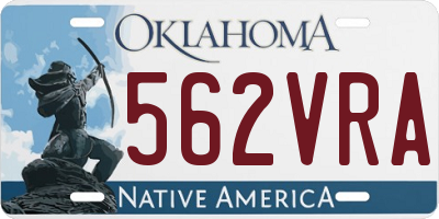 OK license plate 562VRA