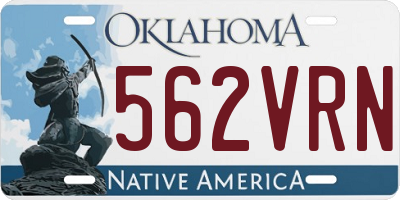 OK license plate 562VRN