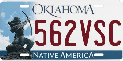 OK license plate 562VSC