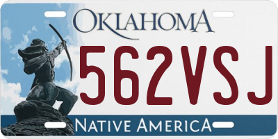 OK license plate 562VSJ