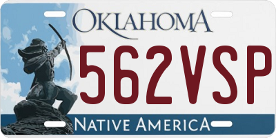 OK license plate 562VSP