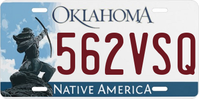 OK license plate 562VSQ