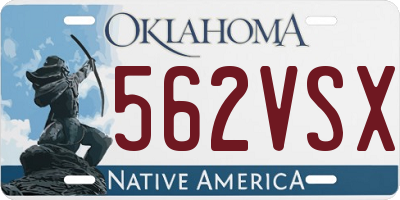 OK license plate 562VSX