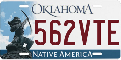 OK license plate 562VTE