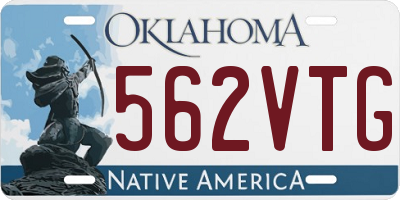 OK license plate 562VTG