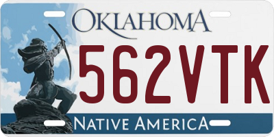 OK license plate 562VTK