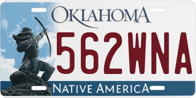 OK license plate 562WNA