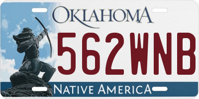 OK license plate 562WNB