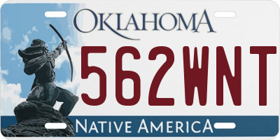 OK license plate 562WNT