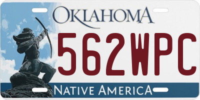 OK license plate 562WPC
