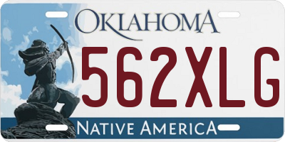 OK license plate 562XLG