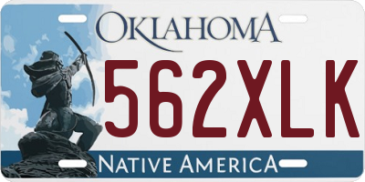 OK license plate 562XLK