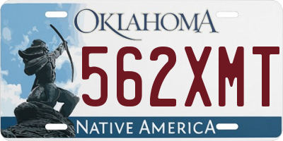 OK license plate 562XMT