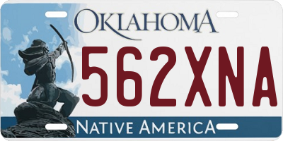 OK license plate 562XNA