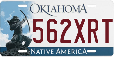 OK license plate 562XRT