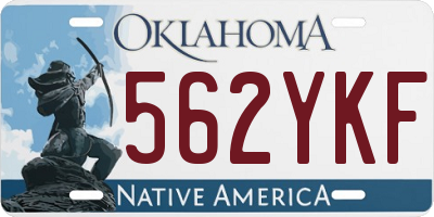 OK license plate 562YKF