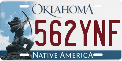 OK license plate 562YNF