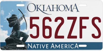 OK license plate 562ZFS