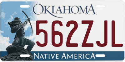 OK license plate 562ZJL