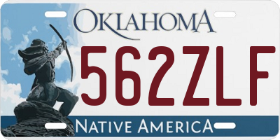 OK license plate 562ZLF