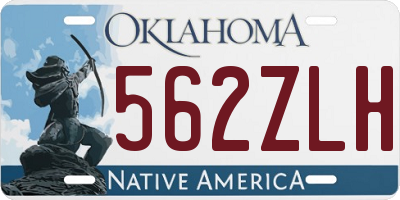 OK license plate 562ZLH
