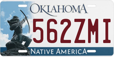 OK license plate 562ZMI