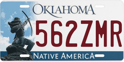 OK license plate 562ZMR