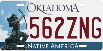 OK license plate 562ZNG