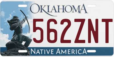 OK license plate 562ZNT