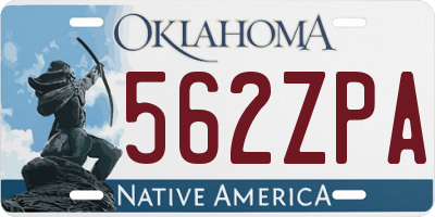 OK license plate 562ZPA