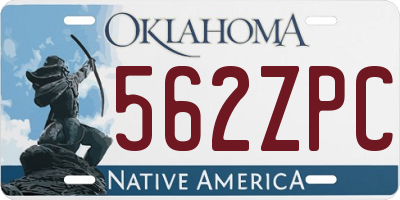 OK license plate 562ZPC