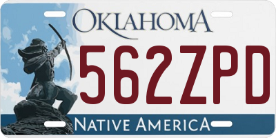 OK license plate 562ZPD