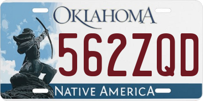 OK license plate 562ZQD